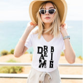 ドリームビッグブラックグランジタイポグラフィインスパイアズ引用文 Tシャツ