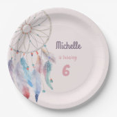 ドリームビッグボホドリームキャッチャー誕生日 ペーパープレート (正面)