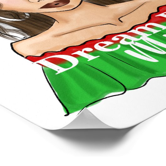 ドリームビッグミヤ引用文ラテンアメリカ系女性ポートレート ポスター (角)