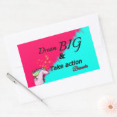 ドリームビッグユニコーンステッカー2トーン 長方形シール (封筒)