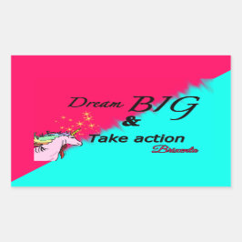 ドリームビッグユニコーンステッカー2トーン 長方形シール