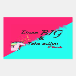 ドリームビッグユニコーンステッカー2トーン 長方形シール