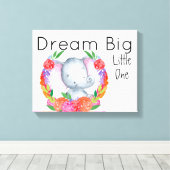 ドリームビッグリトルワンベビーガールゾウ キャンバスプリント (インサイチュ (ウッドフロア))
