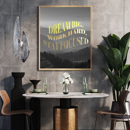ドリームビッグワーク懸命ステイフォーカスやる気を起こさせるゴール ポスター