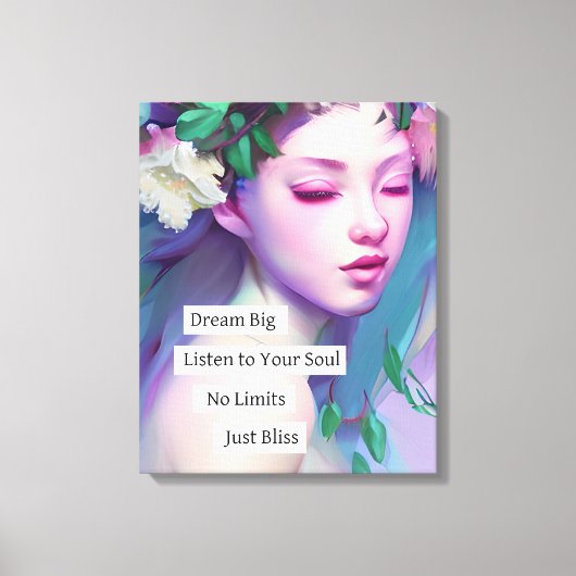 ドリームビッグ感動的引用文のための娘 キャンバスプリント (正面)