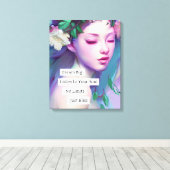 ドリームビッグ感動的引用文のための娘 キャンバスプリント (インサイチュ (ウッドフロア))