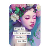 ドリームビッグ感動的引用文のための娘 マグネット (縦)