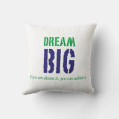 ドリームビッグ感動的引用文タイポグラフィ クッション (裏面)
