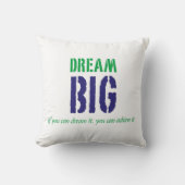 ドリームビッグ感動的引用文タイポグラフィ クッション (正面)