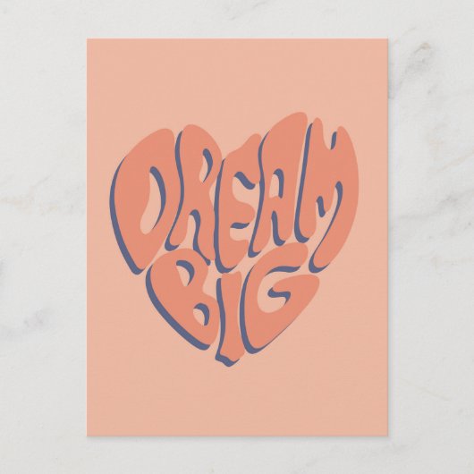 ドリームビッグ:サンゴとアプリコットやる気を起こさせるアドバイス ポストカード (正面)