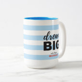 ドリームビッグ、スクリプト文字パーソナライズされた、カスタム色 ツートーンマグカップ (正面右)