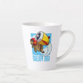 ドリームビッグ!ダイナミックやる気を起こさせる亀の漫画 カフェラテマグ (右)