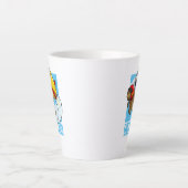 ドリームビッグ!ダイナミックやる気を起こさせる亀の漫画 カフェラテマグ (正面)