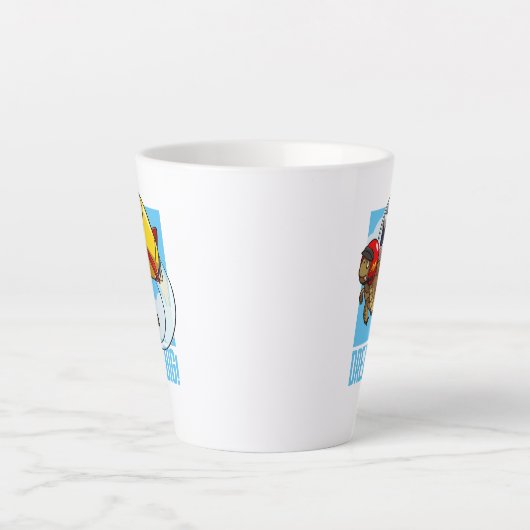 ドリームビッグ！ダイナミックやる気を起こさせる亀の漫画 カフェラテマグ (正面)