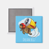 ドリームビッグ!ダイナミックやる気を起こさせる亀の漫画 マグネット (正面/裏面)