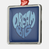 ドリームビッグ：ダーク宇宙 – ブルー引用文 メタルオーナメント (左)