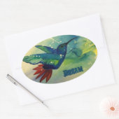 ドリームビッグ！ハミングバードウォーター絵画カラー 楕円形シール (封筒)