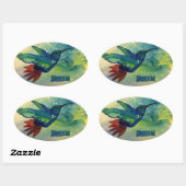 ドリームビッグ！ハミングバードウォーター絵画カラー 楕円形シール (シート)