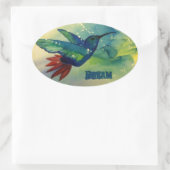 ドリームビッグ！ハミングバードウォーター絵画カラー 楕円形シール (バッグ)