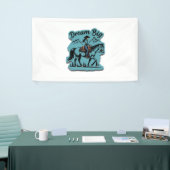 ドリームビッグ – 女性のカーボーイ乗馬 横断幕 (トレードショー)