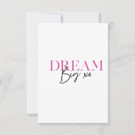 ドリームビッ感動的クやる気を起こさせる サンキューカード (裏面)