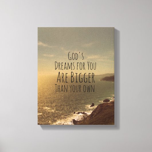 ドリームビッ感動的ク引用文 キャンバスプリント (正面)