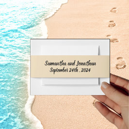 ドリームビーチをテーマにしたウェディング招待状の腹帯 招待状ベリーバンド