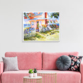 ドリームビーチコテージ20x16 & 縁ど Canvas Print キャンバスプリント (インサイチュ (リビング))