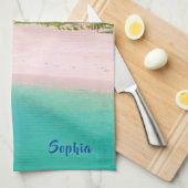 ドリームビーチパーソナライズされた(名前)キッチンタオル キッチンタオル (四つ折り)