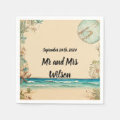 ドリームビーチ結婚をテーマにしたカクテルナプキンス スタンダードカクテルナプキン (正面)