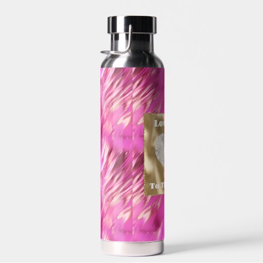 ドリームピかわいらしックスラブ金ゴールドグリッタースパークル ウォーターボトル (右面)