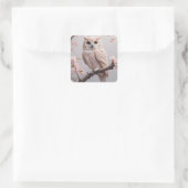 ドリームピンクさくらんぼフクロウ スクエアシール (バッグ)