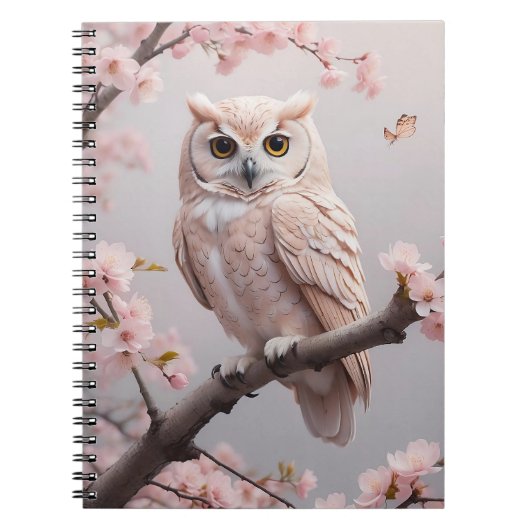 ドリームピンクさくらんぼフクロウ ノートブック (正面)