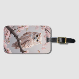 ドリームピンクさくらんぼフクロウ ラゲッジタグ