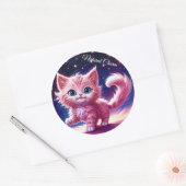 ドリームピンクキッテンペット子供部屋ユニークデザイン ラウンドシール (封筒)