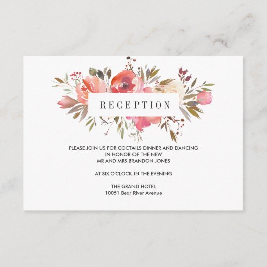 ドリームピンク | フラワーの結婚式 披露宴 封筒 エンクロージャーカード (正面)