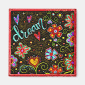 ドリームフローラおもしろいカラフルインスピレーション抽象芸術 マグネット (正面)