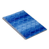 ドリームブルーの水彩ファン形状 ノートブック (右側)