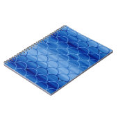 ドリームブルーの水彩ファン形状 ノートブック (左側)