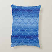 ドリームブルーの水彩音階パターン アクセントクッション (裏面(縦))