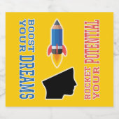 ドリームブースターと潜在的ロケット スパークリングワインラベル (シングルラベル)