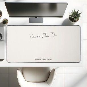 ドリームプランやる気を起こさせるド・ドゥ・カリグラフィベージュ デスクマット