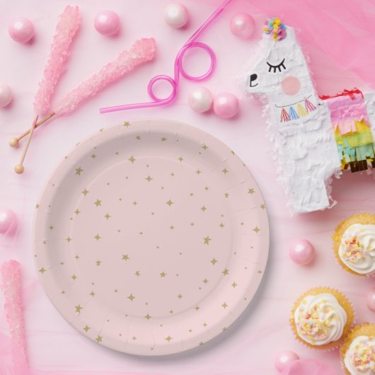 ドリームベアーベビーガールスターズ ペーパープレート (パーティー)