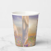 ドリームホースランニングズスルーピンク草原 紙コップ (左)
