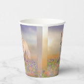 ドリームホースランニングズスルーピンク草原 紙コップ (右)