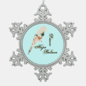 ドリームホープ信じバード スノーフレークピューターオーナメント (正面)