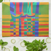 ドリームボート原色のキュビズムのジャンク キッチンタオル (折り畳み)