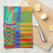 ドリームボート原色のキュビズムのジャンク キッチンタオル (四つ折り)