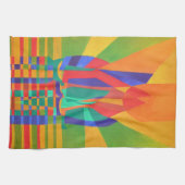 ドリームボート原色のキュビズムのジャンク キッチンタオル (横)