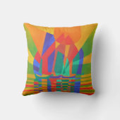 ドリームボート原色のキュビズムのジャンク クッション (裏面)